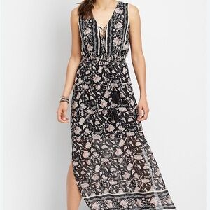 Maurices Black and Pink Floral Dress